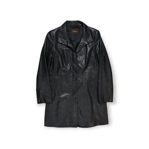 Cole Haan Genuine Lambskin Coat‎ Trench Long Jacket Button Up Womens 10